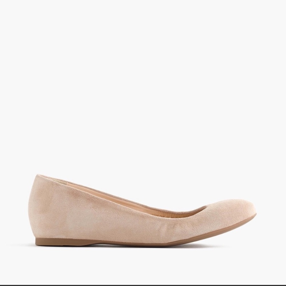 J. Crew Cece Ballet Flats Sandy Brown Suede Slip-on Shoes Size 8 46198